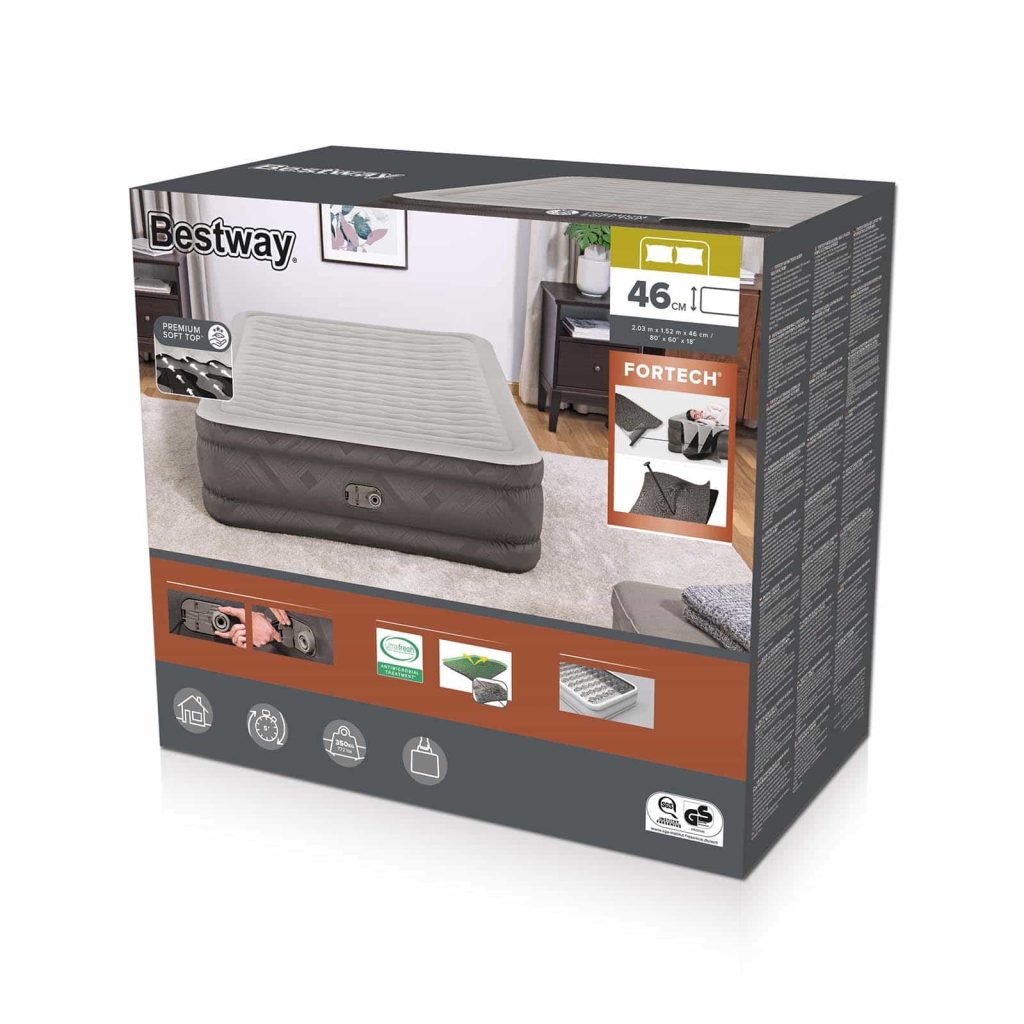 Caja del colchón hinchable Bestway Fortech Queen de 46 cm