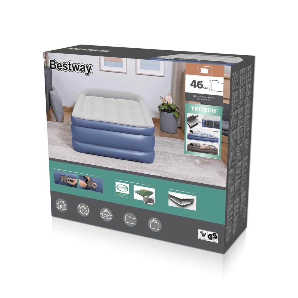 Caja del colchón hinchable Bestway Tritech Individual de 46 cm
