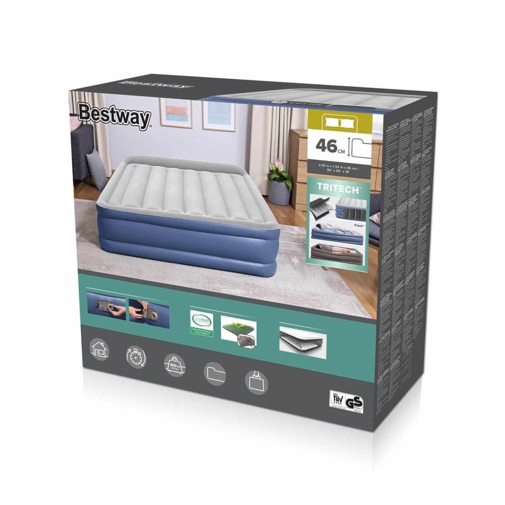 Caja del colchón hinchable Bestway Tritech Queen de 46 cm