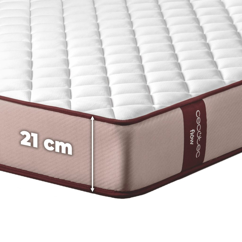 Cecotec Flow PureVital 1900, esquina del colchón con la altura de 21 cm