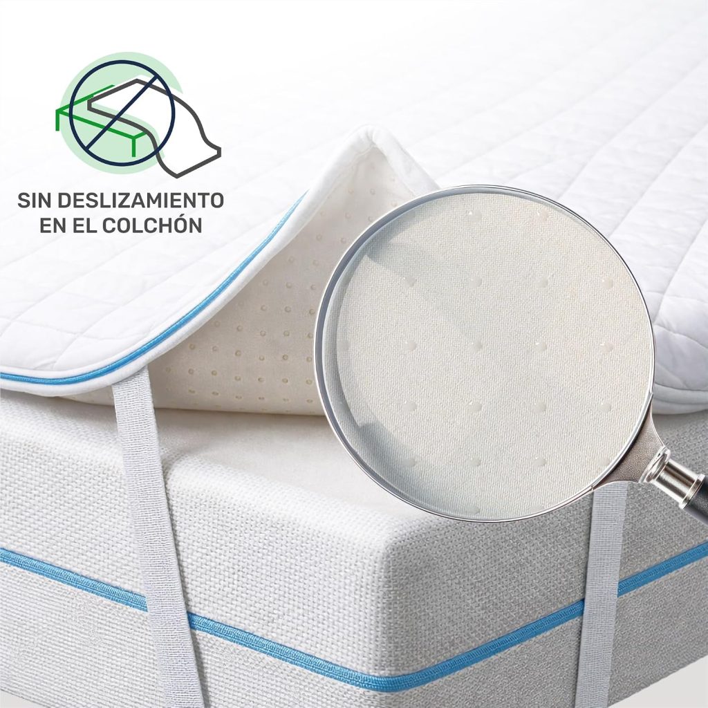 Dailydream Topper Pure – base antideslizante y cinta elástica de esquina