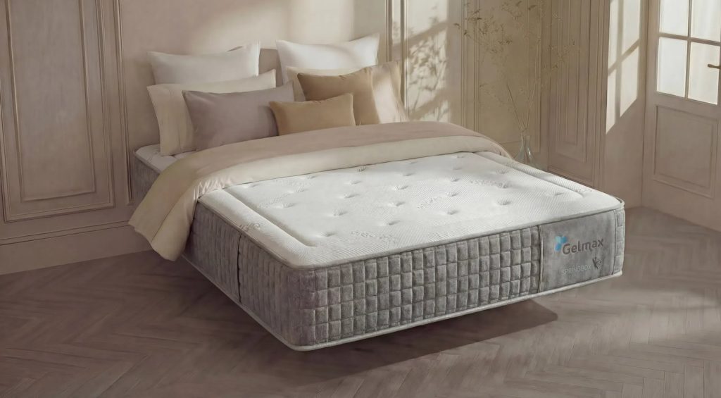 Factory Colchón GelMax Springbox – vista lateral en un dormitorio