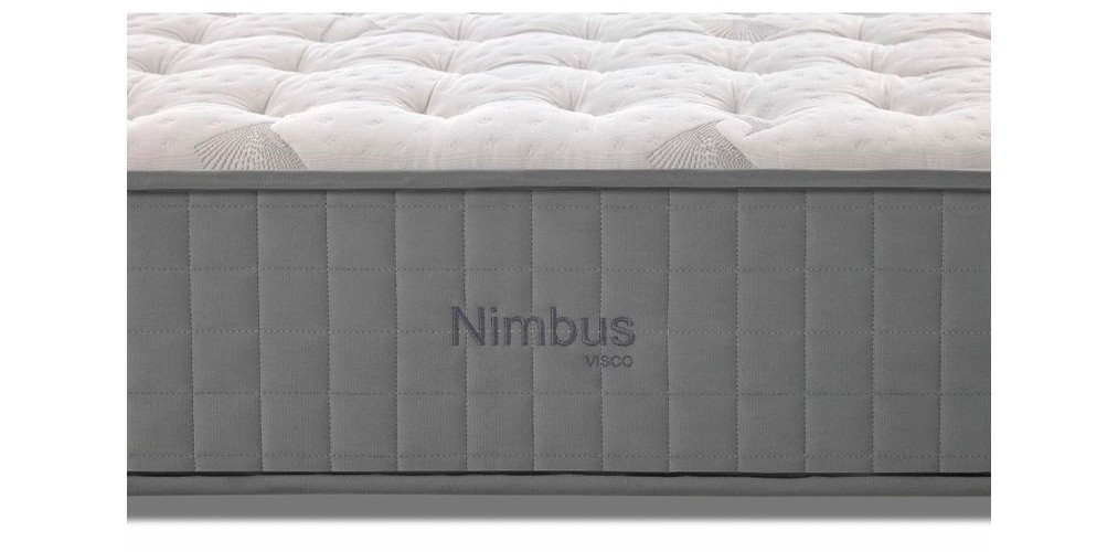 Flex Nimbus, lateral del colchón con el nombre del modelo bordado
