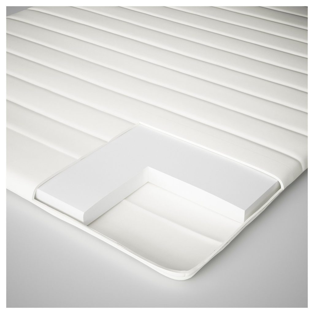 IKEA Näsfjället, corte que muestra el núcleo de espuma dentro de la funda