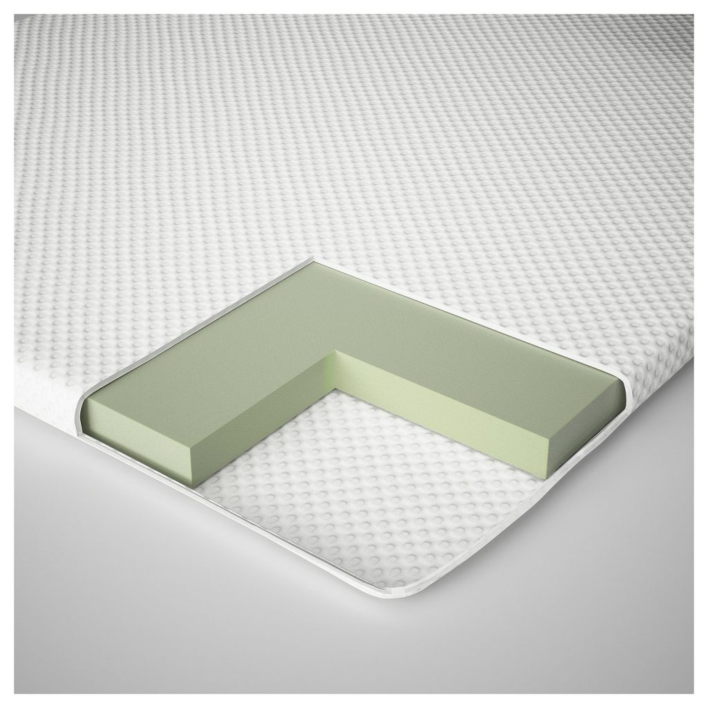 IKEA Nordberget, corte que muestra el núcleo de espuma dentro de la funda