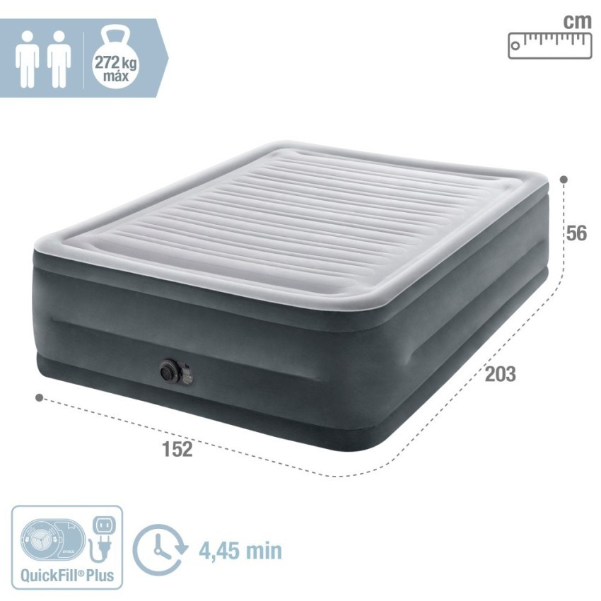 Intex Comfort-Plush High-Rise con sus medidas de 152x203x56 cm