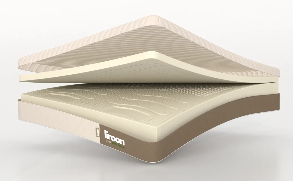 Liroon Látex Natural abierto: capa de látex de 5 cm sobre el núcleo de 18 cm