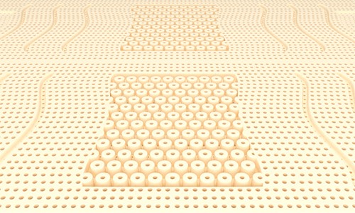Liroon Látex Natural, perforaciones del núcleo de látex con zonas diferenciadas