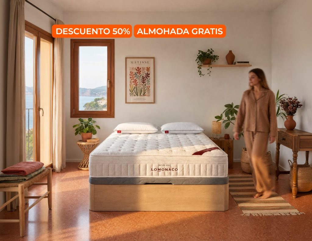 Colchón Natura Gold de Lo Monaco en un dormitorio