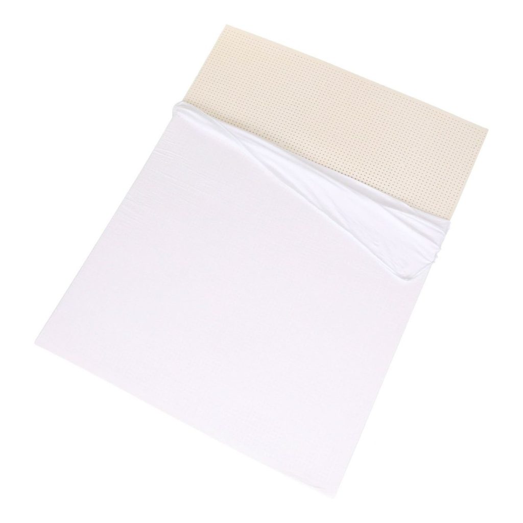 Novoly Topper Látex Novoloft con la funda de algodón abierta