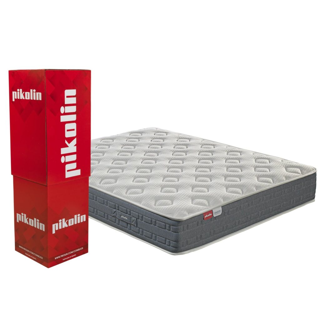 Colchón Pikolin Galeón junto a su caja de envío enrollado