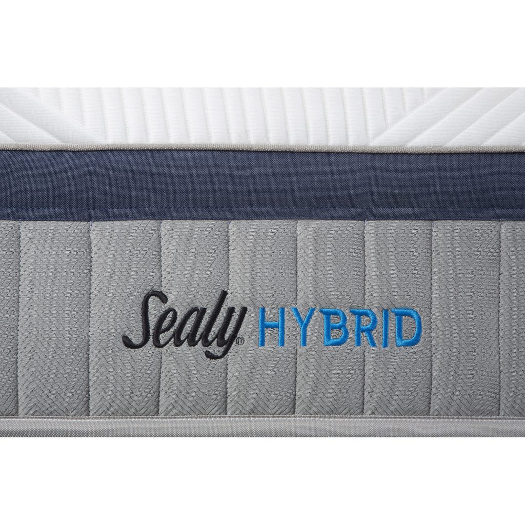 Sealy Hybrid Sublime V3, lateral del colchón con el logotipo Sealy Hybrid