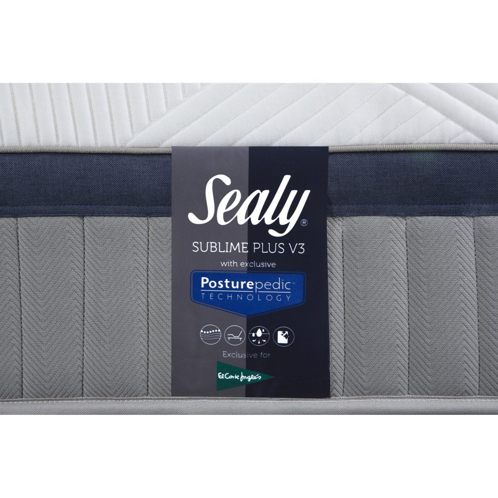 Sealy Hybrid Sublime V3, etiqueta frontal PosturePedic del colchón