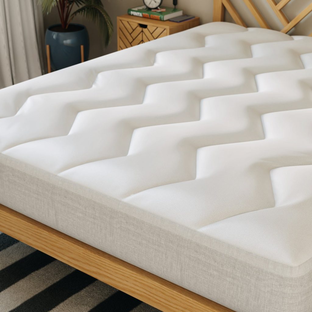 Slome Topper Nube, detalle del acolchado sobre la cama
