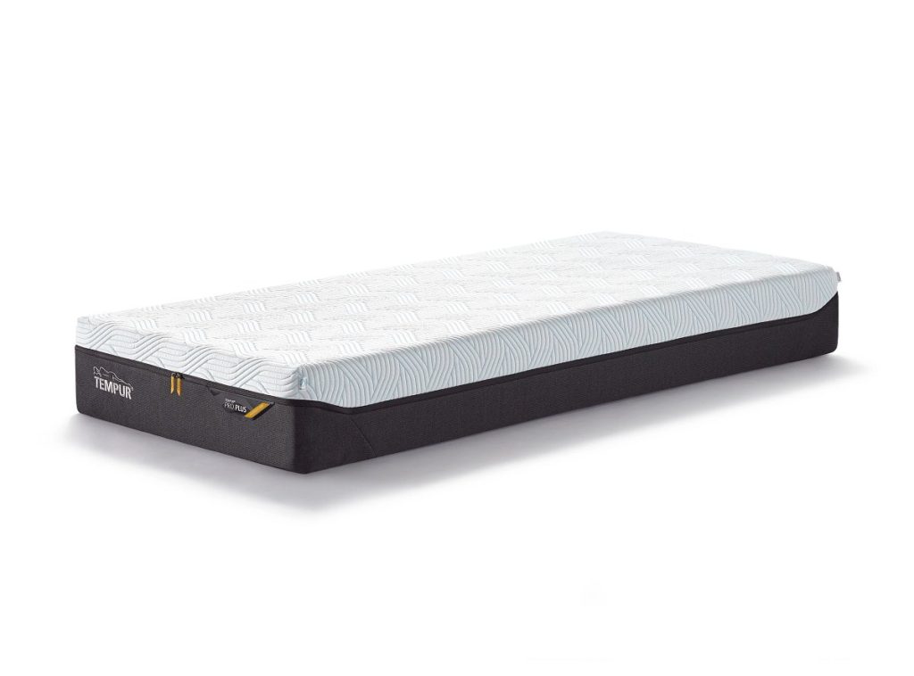 Tempur PRO Plus SmartCool individual con base en gris carbón, foto de producto sobre fondo blanco